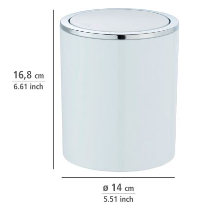 WENKO 23930100 - Kôš INCA 14x16,8 cm biela/lesklý chróm
