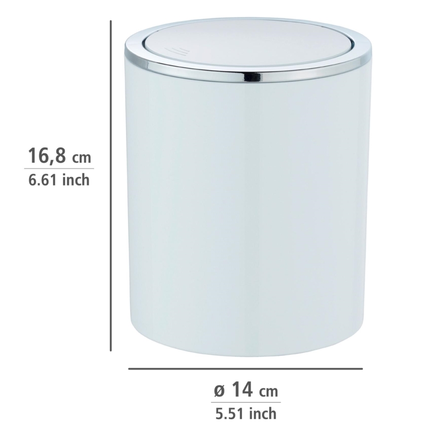 WENKO 23930100 - Kôš INCA 14x16,8 cm biela/lesklý chróm