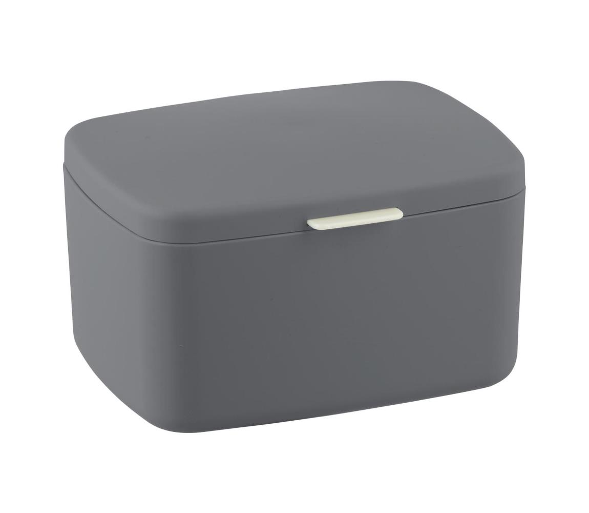 WENKO 23981100 - Úložný box BARCELONA 19,5x16 cm antracit/lesklý chróm 23981100