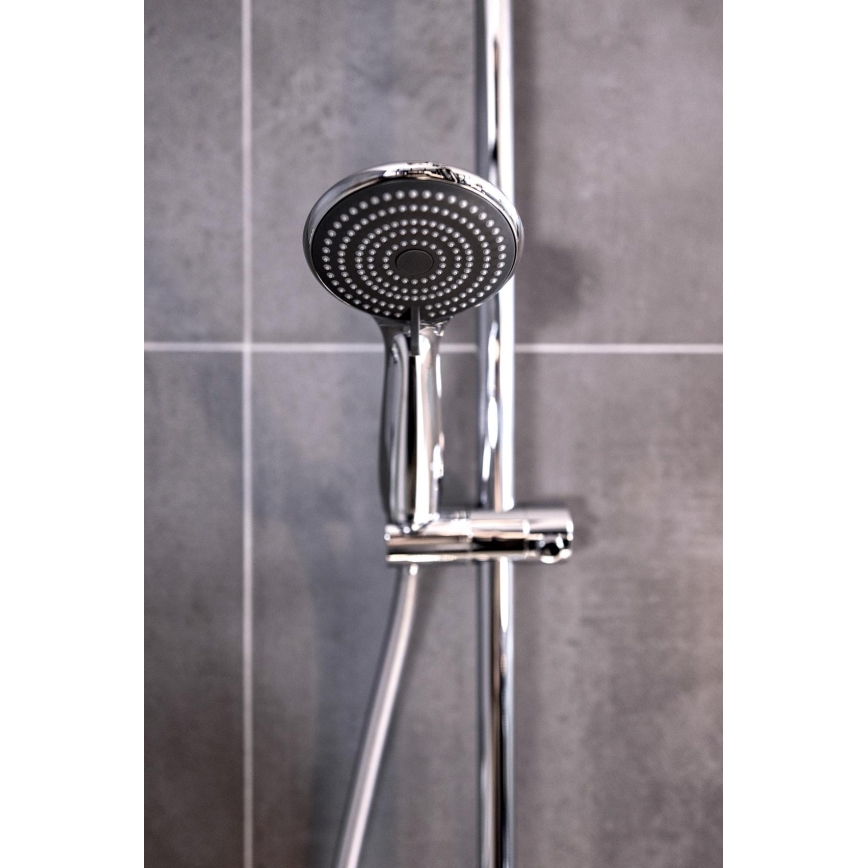 WENKO 23992100 - Sprchová hlavica so systémom úspory vody 9,5x9,5 cm lesklý chróm/šedá