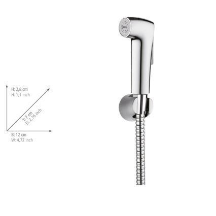 WENKO 23999100 - Bidetová súprava Systém úspory vody 12x7 cm lesklý chróm/strieborný