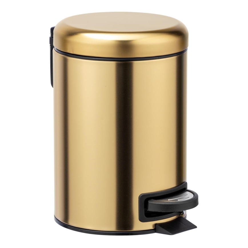 WENKO 24009800 - Odpadkový kôš LEMAN 17x25 cm nerez/zlatá/čierna