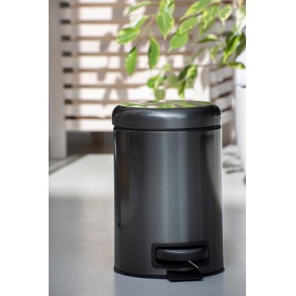 WENKO 24035100 - Kôš LEMAN 17x25 cm nerezová oceľ/čierna