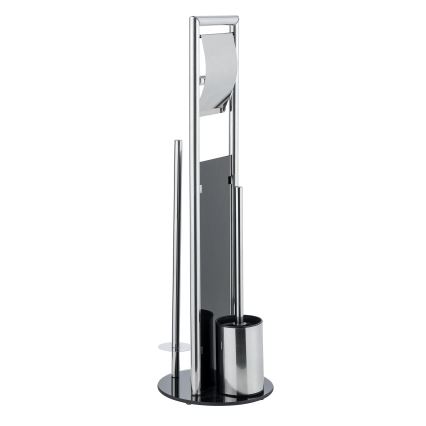 WENKO 24075800 - WC súprava RAVINA 20x707 cm nerez/strieborná/čierna