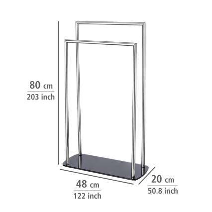 WENKO 24076800 - Držiak na uteráky RAVINA 48x80 cm nerez/strieborná/čierna