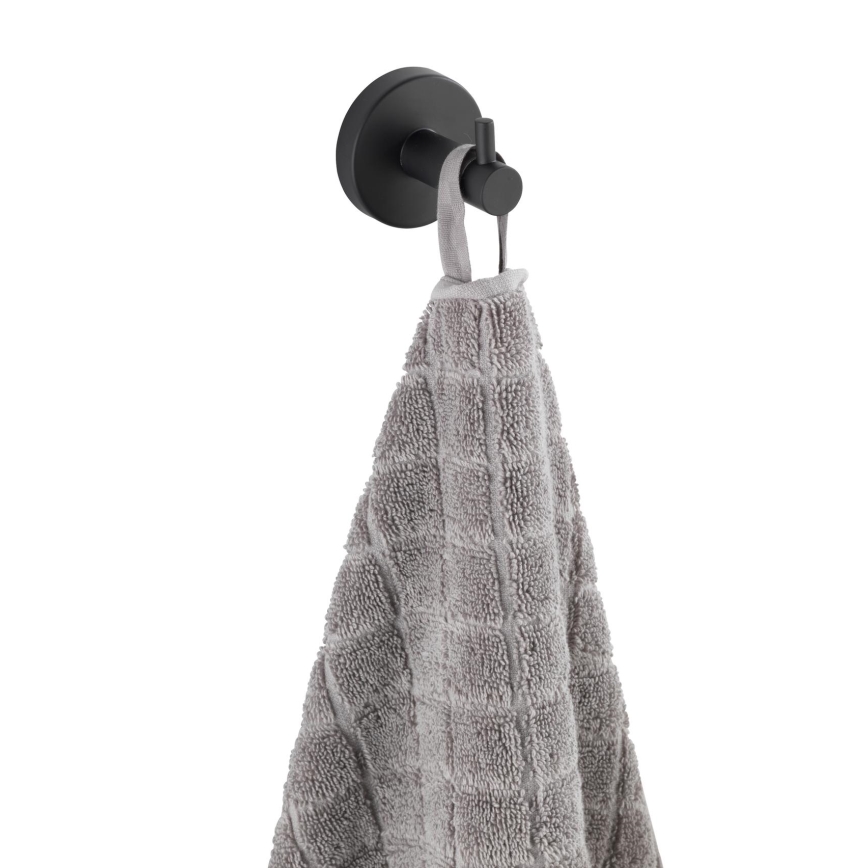 WENKO 24232100-Háčik BOSIO BLACK 5,5x5,5 cm nerezová/strieborná