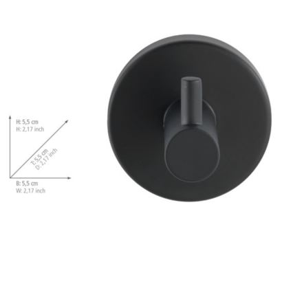WENKO 24232100-Háčik BOSIO BLACK 5,5x5,5 cm nerezová/strieborná