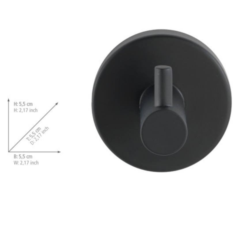 WENKO 24232100-Háčik BOSIO BLACK 5,5x5,5 cm nerezová/strieborná