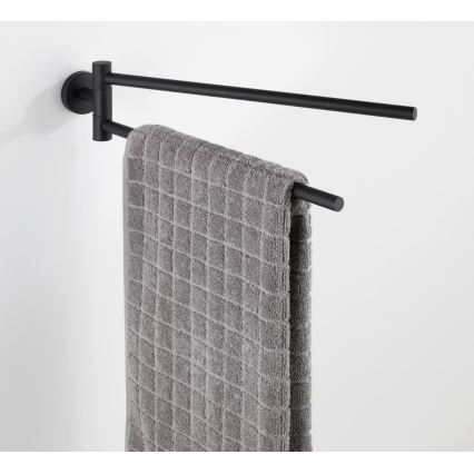 WENKO 24238100-Držiak uterákov BOSIO BLACK 5,5x43 cm nerez/strieborná