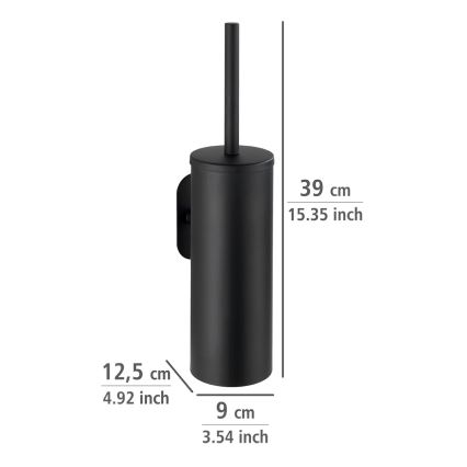 WENKO 24289100-WC kefa TURBO-LOC OREA BLACK 9x39,5 cm nerez/čierna