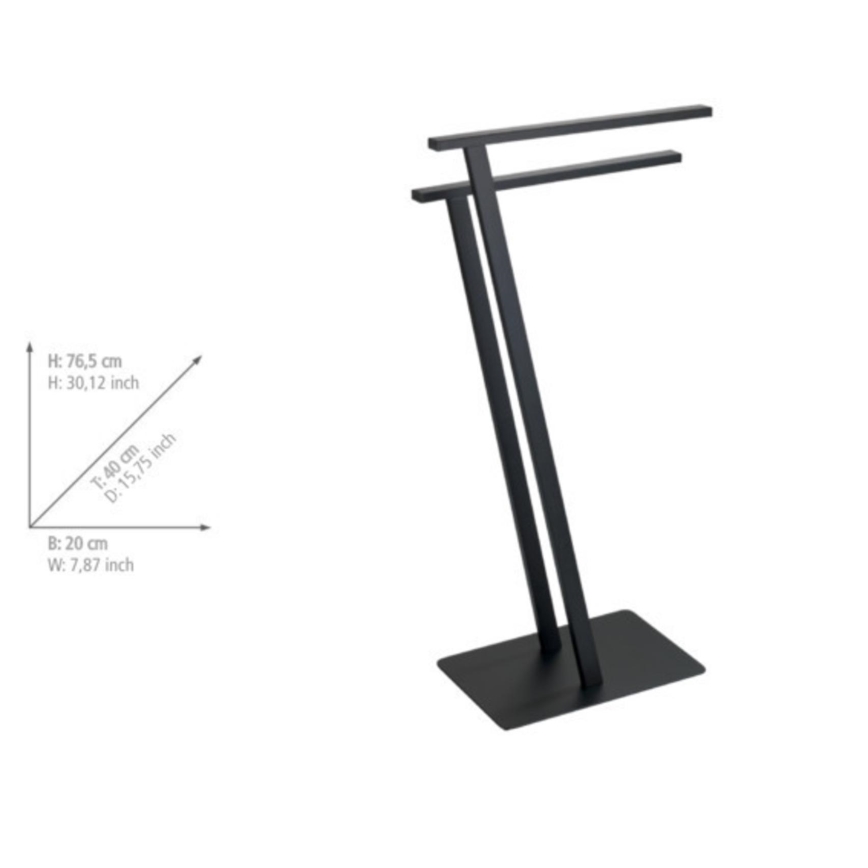 WENKO 24396100 - Stojan na uteráky LIRIO 20x40 cm čierny