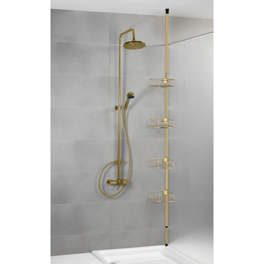 WENKO 24569100-Rohová polica DOLCEDO 31x275 cm zlatá
