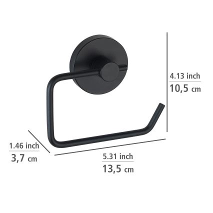 WENKO 24738100 - Držiak toaletného papiera VACUUM-LOC, okrúhly, 13,5 x 10,5 cm, čierny