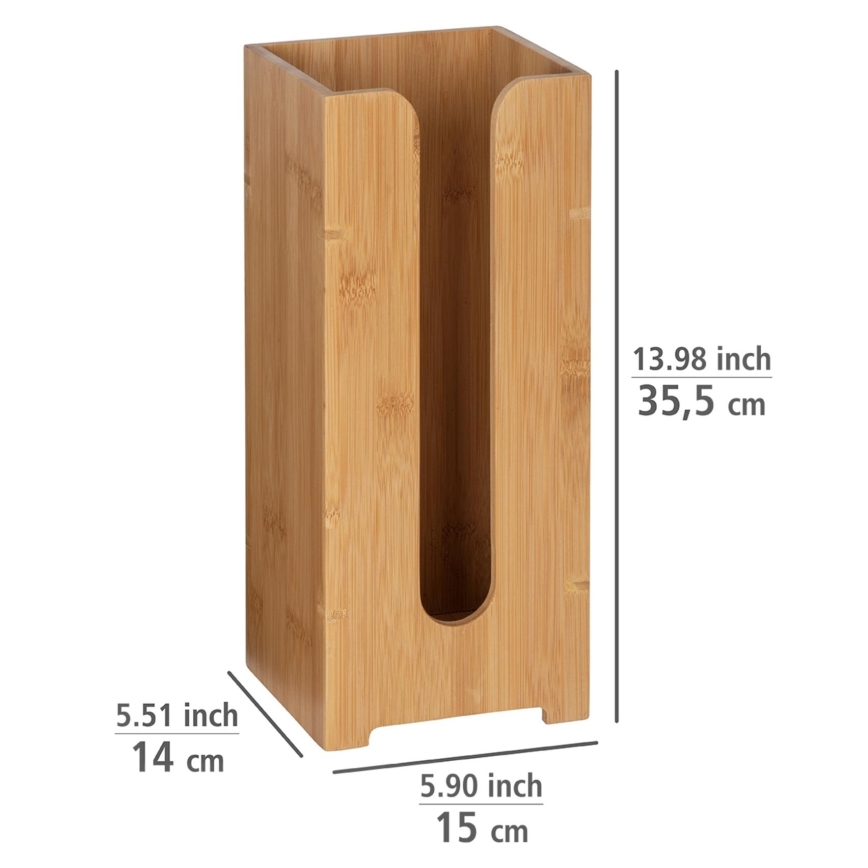 WENKO 24749100 - Držiak na toaletný papier BAMBUSA 15x35,5 cm hnedý