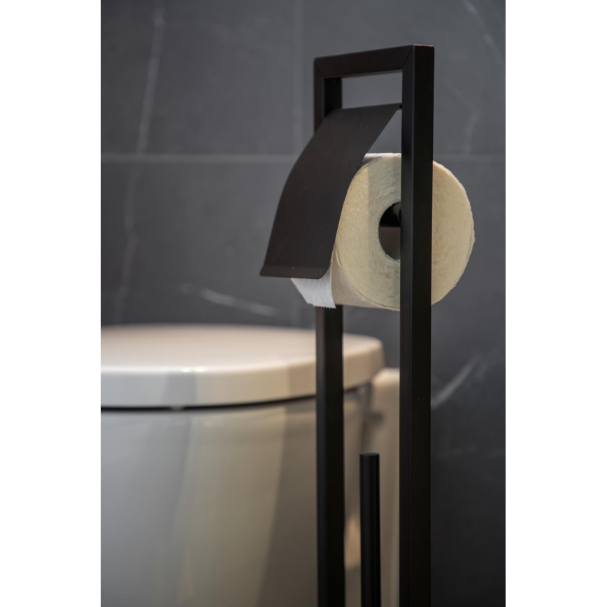 WENKO 24751100 - WC sada BAMBUSA 18x72,5 cm čierna/hnedá