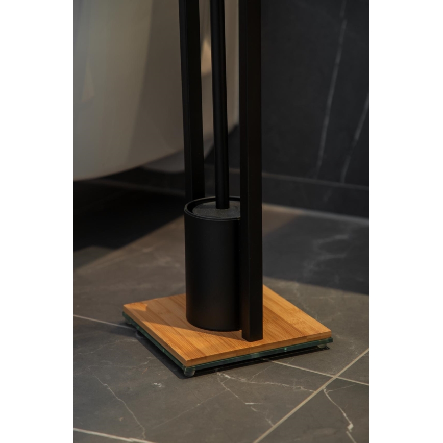 WENKO 24751100 - WC sada BAMBUSA 18x72,5 cm čierna/hnedá