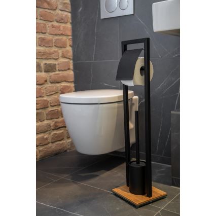 WENKO 24751100 - WC sada BAMBU⁠SA 18x72,5 cm čierna/hnedá