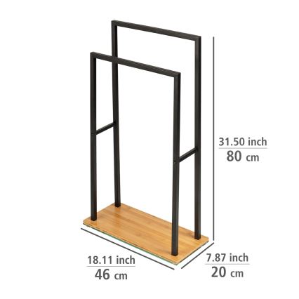 WENKO 24752100 - Držiak na uteráky BAMBUSA 46x80 cm čierna/hnedá