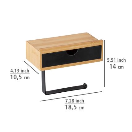 WENKO 24754100 - Držiak toaletného papiera BAMBUSA 18,5x14 cm hnedá/čierna