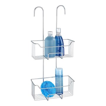 WENKO 24758100 - Sprchová polička MILO 25x55 cm strieborná/priehľadná