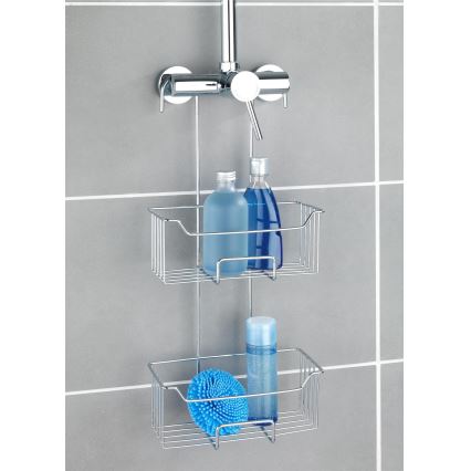 WENKO 24758100 - Sprchová polička MILO 25x55 cm strieborná/priehľadná