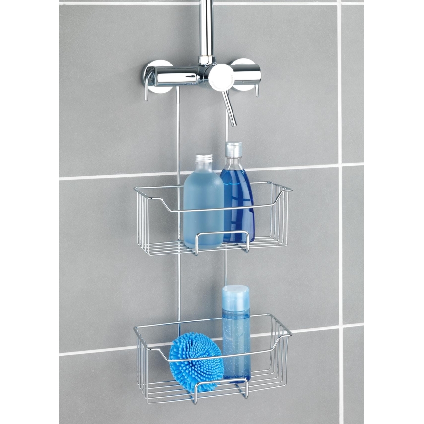WENKO 24758100 - Sprchová polička MILO 25x55 cm strieborná/priehľadná