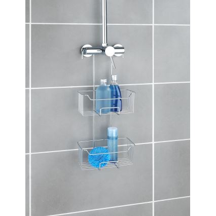 WENKO 24758100 - Sprchová polička MILO 25x55 cm strieborná/priehľadná