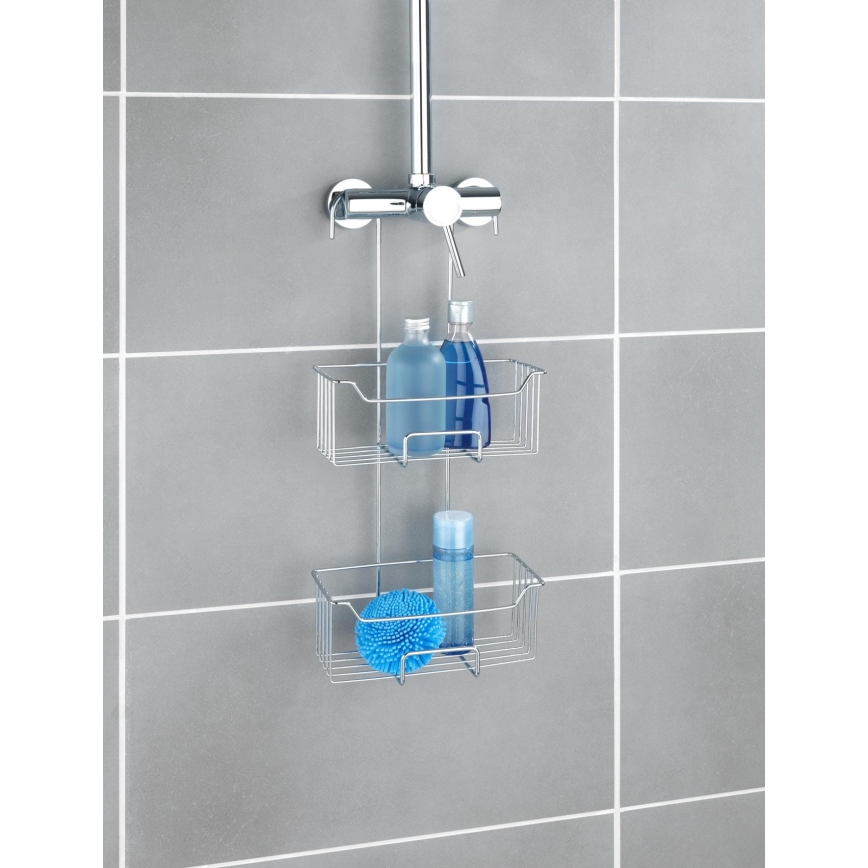 WENKO 24758100 - Sprchová polička MILO 25x55 cm strieborná/priehľadná