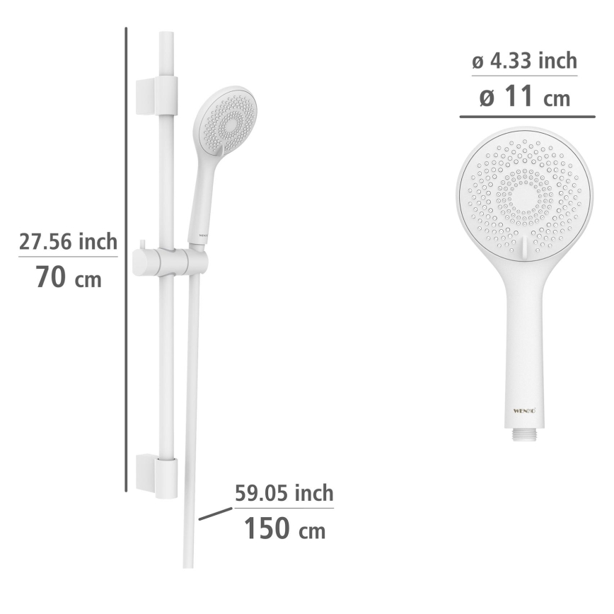 WENKO 24916100 - Sprchová súprava WATERSAVING SYSTEM 70 cm, biela