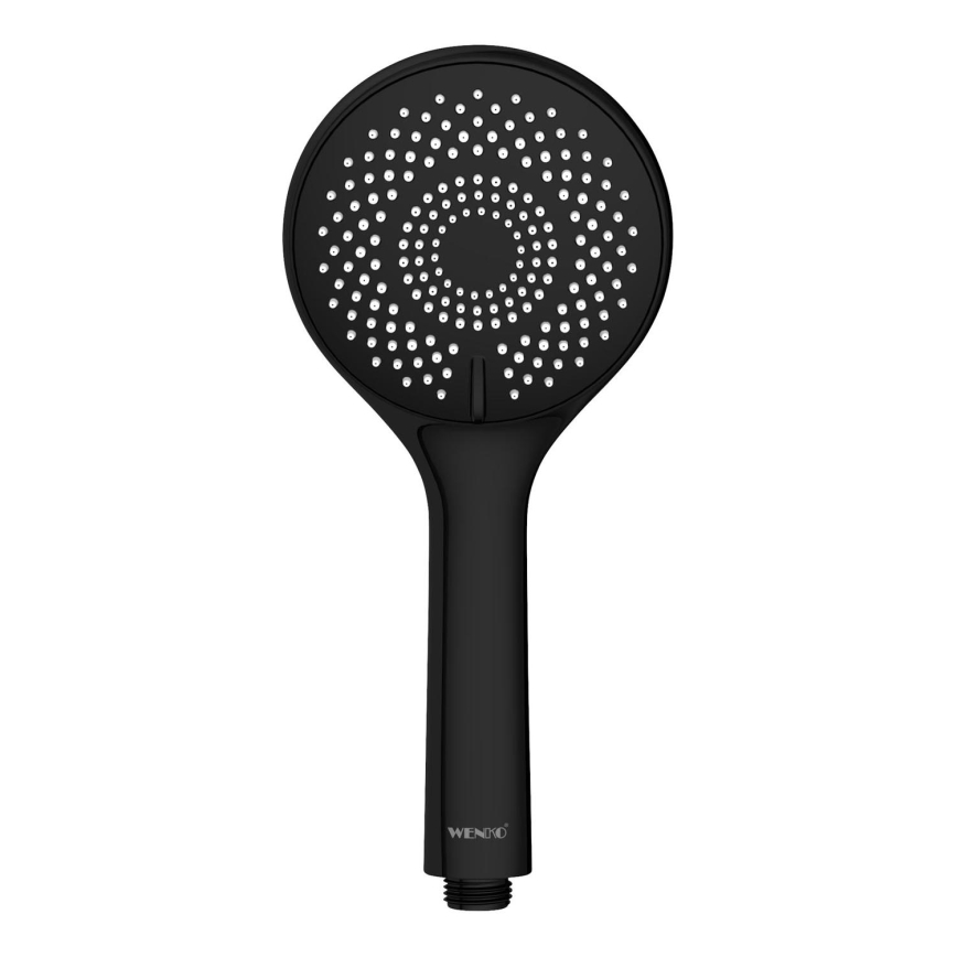 WENKO 24924100 - Sprchová hlavica Systém úspory vody 11x11 cm čierna