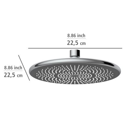 WENKO 24926100 - Sprchová hlavica Systém úspory vody 22,5x22,5 cm lesklý chróm/sivá