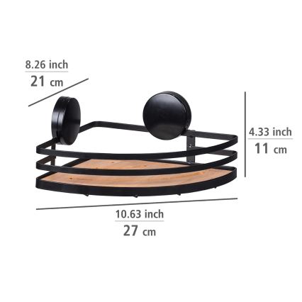 WENKO 24980800-Polica ALBA 27,3x21 cm čierna/hnedá