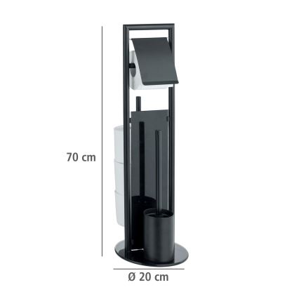 WENKO 24982800 - sada na WC RAVINA 20x70 cm nerez/čierna