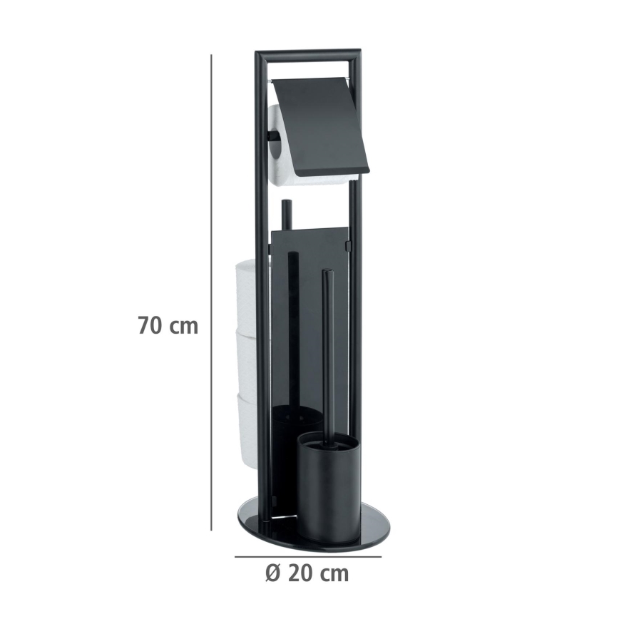 WENKO 24982800 - sada na WC RAVINA 20x70 cm nerez/čierna
