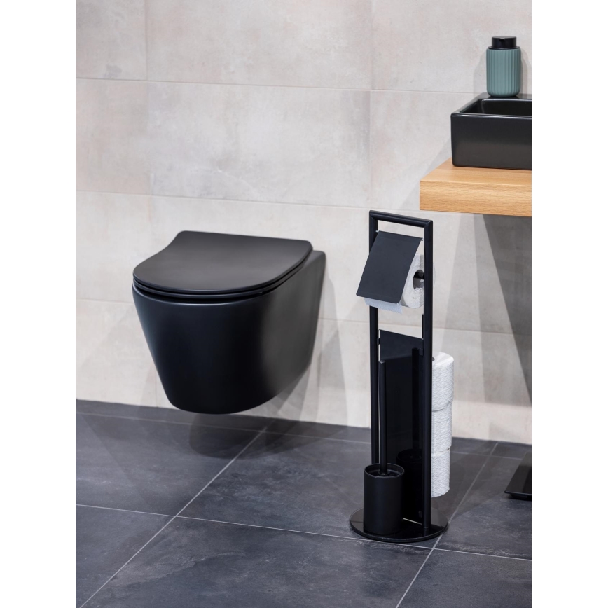 WENKO 24982800 - sada na WC RAVINA 20x70 cm nerez/čierna