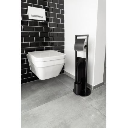WENKO 24982800 - sada na WC RAVINA 20x70 cm nerez/čierna