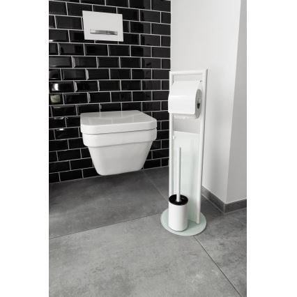 WENKO 24983800 - WC súprava RAVINA 20x70 cm nerez/biela