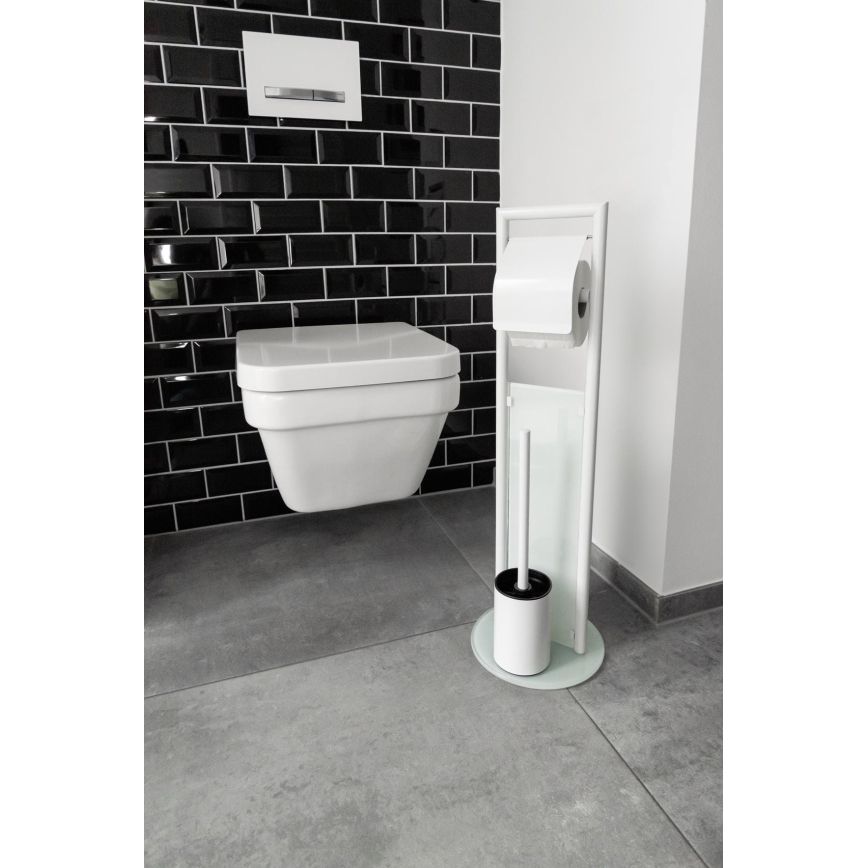 WENKO 24983800 - WC súprava RAVINA 20x70 cm nerez/biela