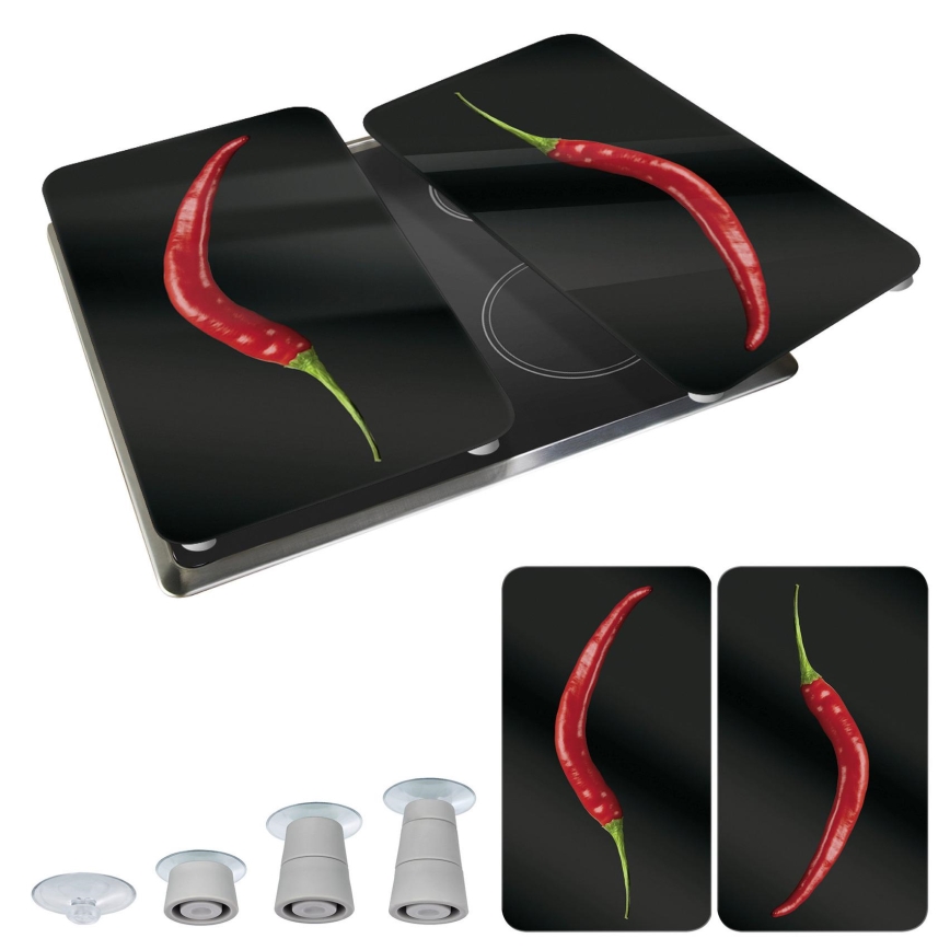 WENKO 2521380100 - Kryt varnej dosky 30x52 cm pestrofarebný/šedý/priehľadný