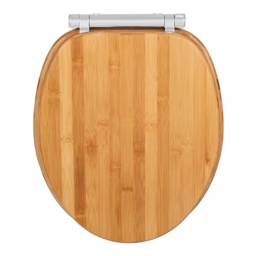 WENKO 25224100 - WC sedadlo BAMBOUSA 34,5x40,5 cm hnedá/strieborná