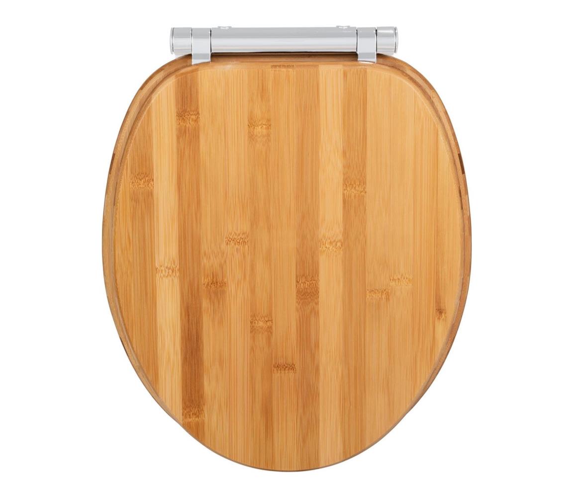 WENKO 25224100 - WC sedadlo BAMBOUSA 34,5x40,5 cm hnedá/strieborná 25224100
