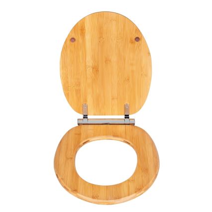 WENKO 25224100 - WC sedadlo BAMBOUSA 34,5x40,5 cm hnedá/strieborná