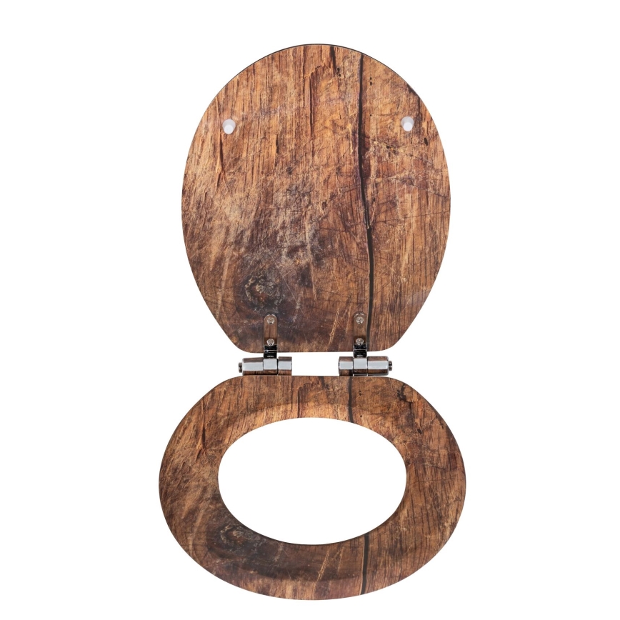 WENKO 25226100-WC sedátko RUSTIC 35,5 x 42,5 cm hnedá/strieborná