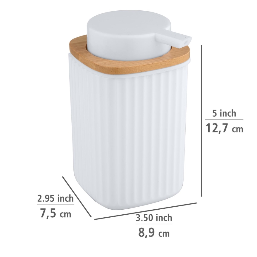 WENKO 25294100 - Dávkovač mydla ROTELLO 8,9x12,7 cm biela/hnedá