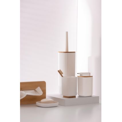 WENKO 25294100 - Dávkovač mydla ROTELLO 8,9x12,7 cm biela/hnedá