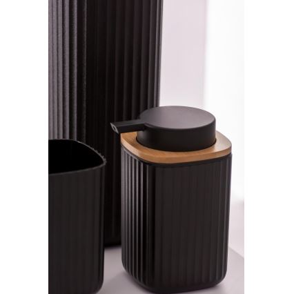 WENKO 25298100 - Dávkovač na mydlo ROTELLO 8,9x12,7 cm čierna/hnedá