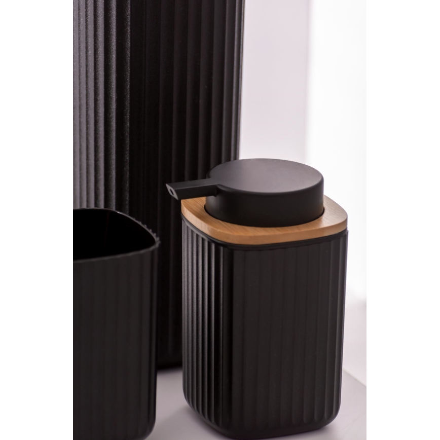 WENKO 25298100 - Dávkovač na mydlo ROTELLO 8,9x12,7 cm čierna/hnedá