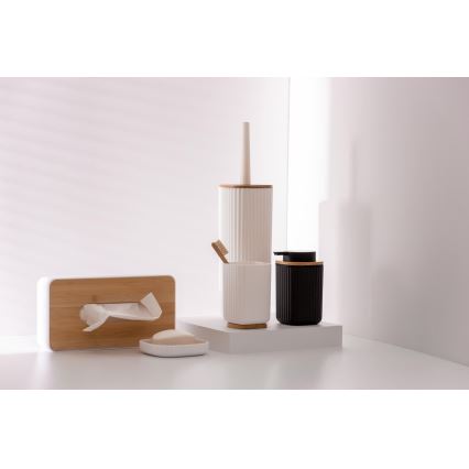 WENKO 25298100 - Dávkovač na mydlo ROTELLO 8,9x12,7 cm čierna/hnedá