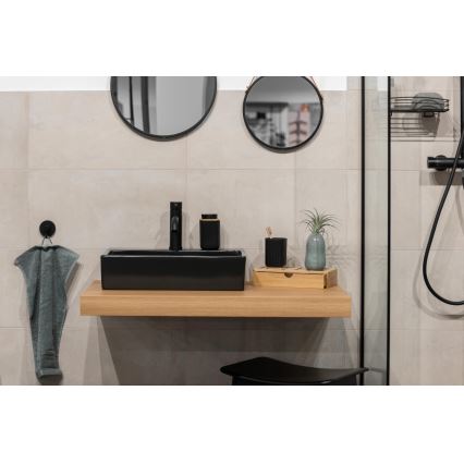 WENKO 25298100 - Dávkovač na mydlo ROTELLO 8,9x12,7 cm čierna/hnedá