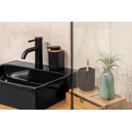 WENKO 25298100 - Dávkovač na mydlo ROTELLO 8,9x12,7 cm čierna/hnedá